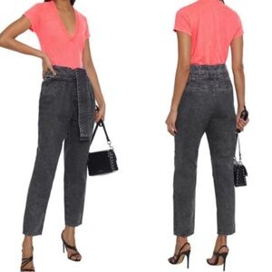 IRO Grey Repu Belted Tapered Jeans
